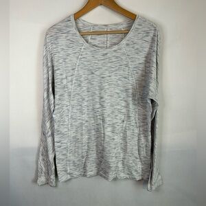 Lululemon Set To Sweat Long Sleeve Size 10 Tiger Space Dye Hail White